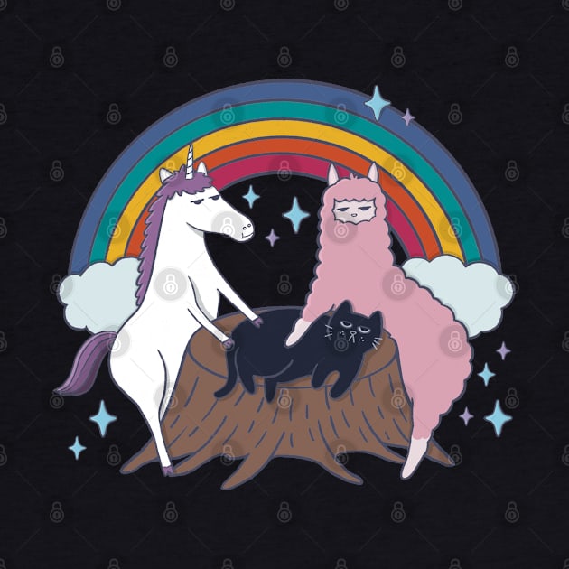 Popular Animals - Unicorn, Llama & Cat (Illustration) by awesomesaucebysandy